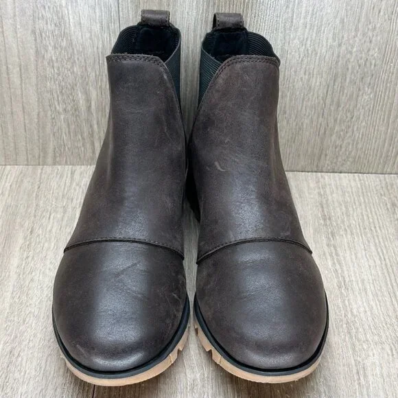 Sorel Boots Womens 7.5 Harlow Chelsea Ankle Waterproof Leather Brown NL3726-205 - Picture 5 of 12